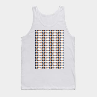 Navy Silver Orange and White Argyle Pattern Diamond Checks Tank Top